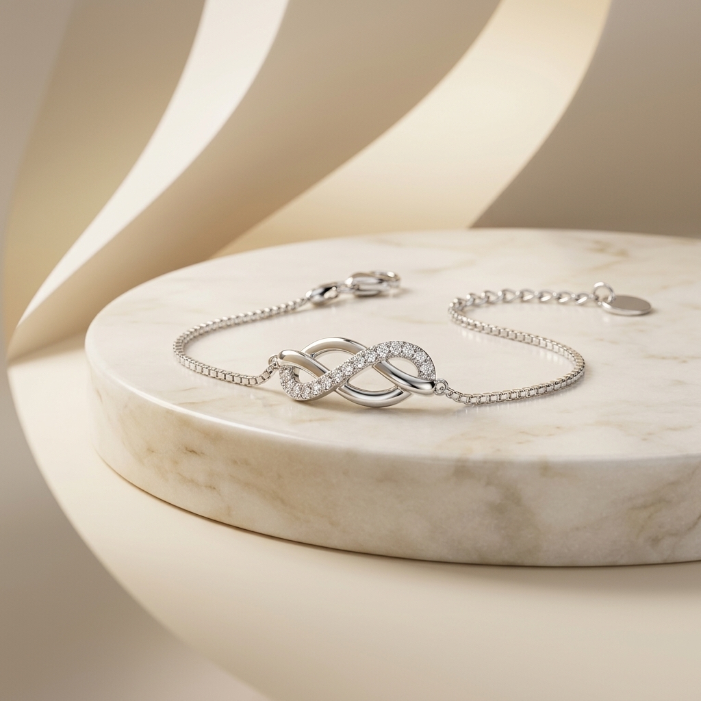 Zircon Infinity Bracelet - Image 2