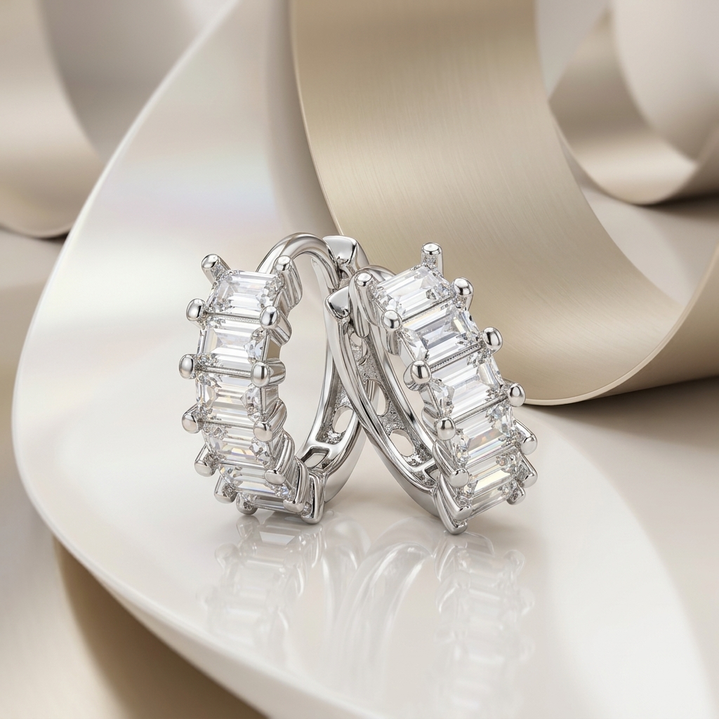Baguette Hoop Earrings - Image 3