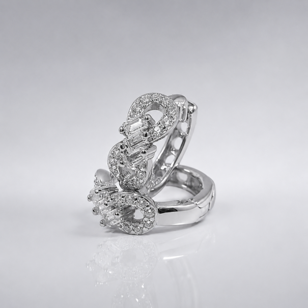 Baguette-Cut Infinity Earrings