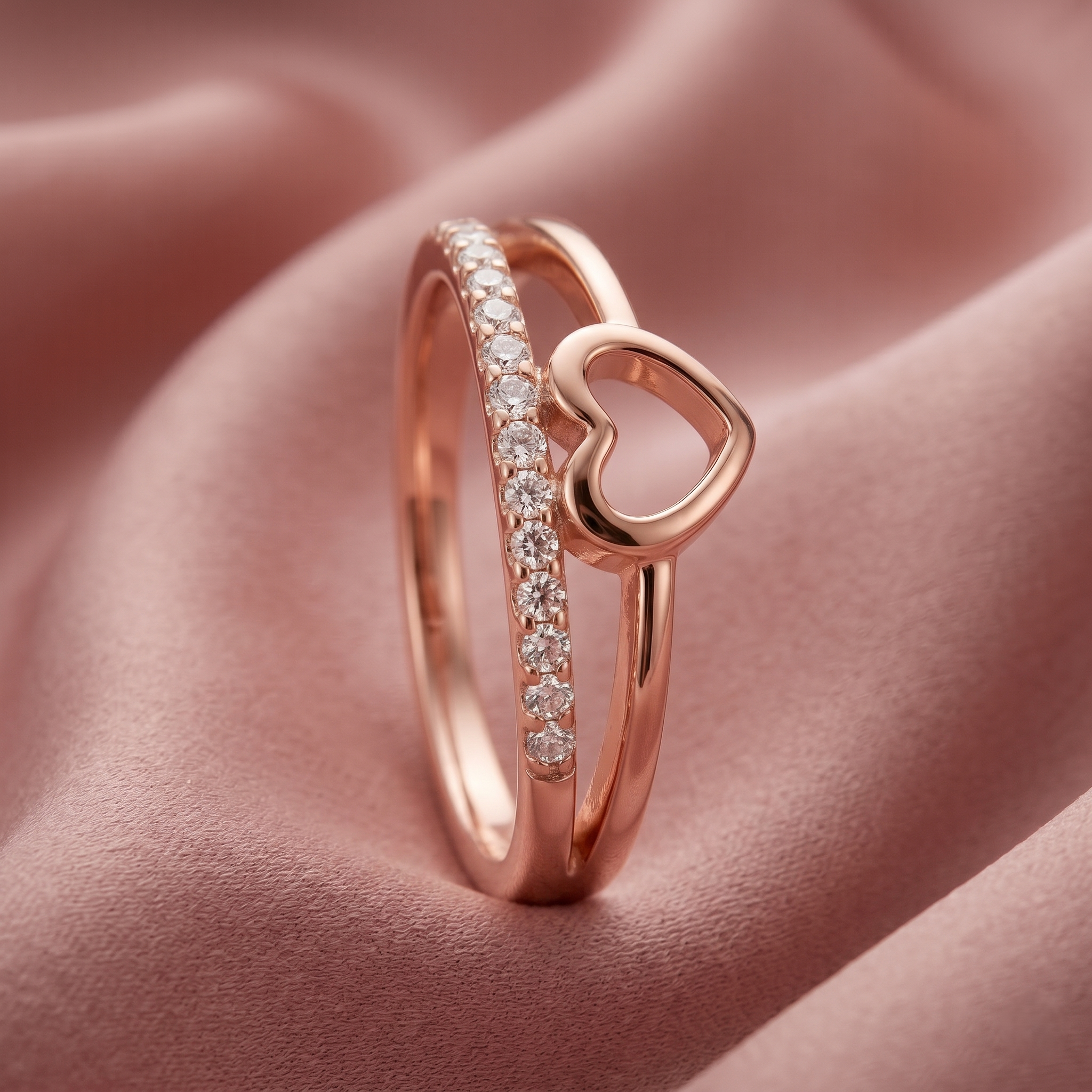 Rose Gold Heart Ring - Image 3