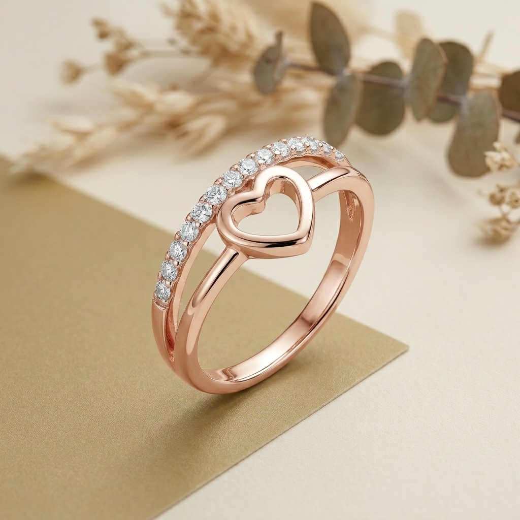 Rose Gold Heart Ring - Image 2