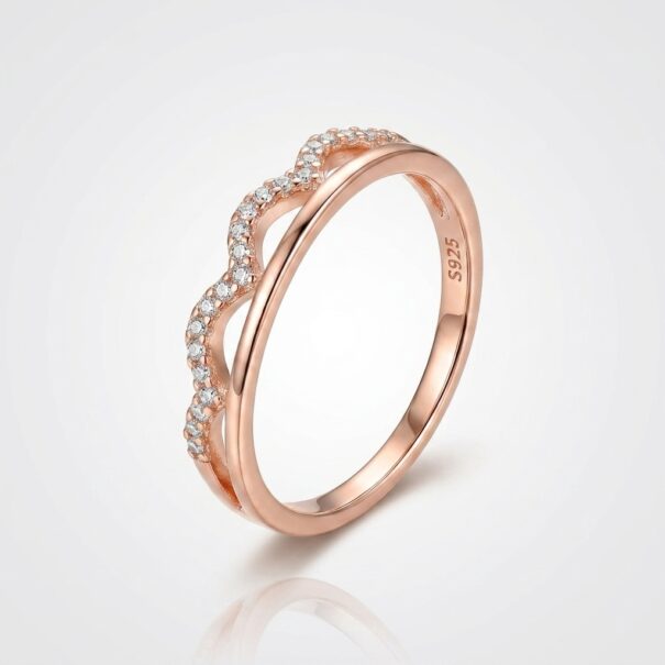 Rose Gold Wavy Eternity Ring