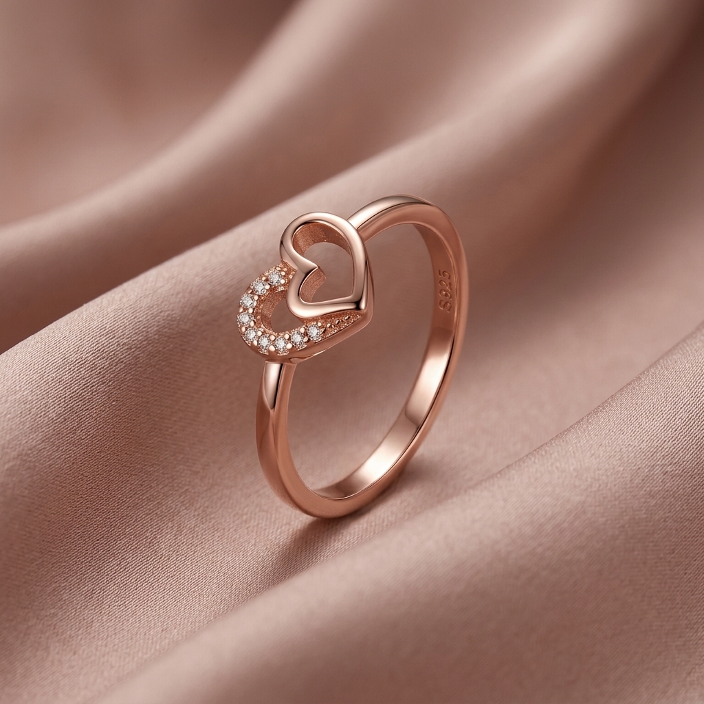 Rose Gold Velora Heart Ring - Image 2