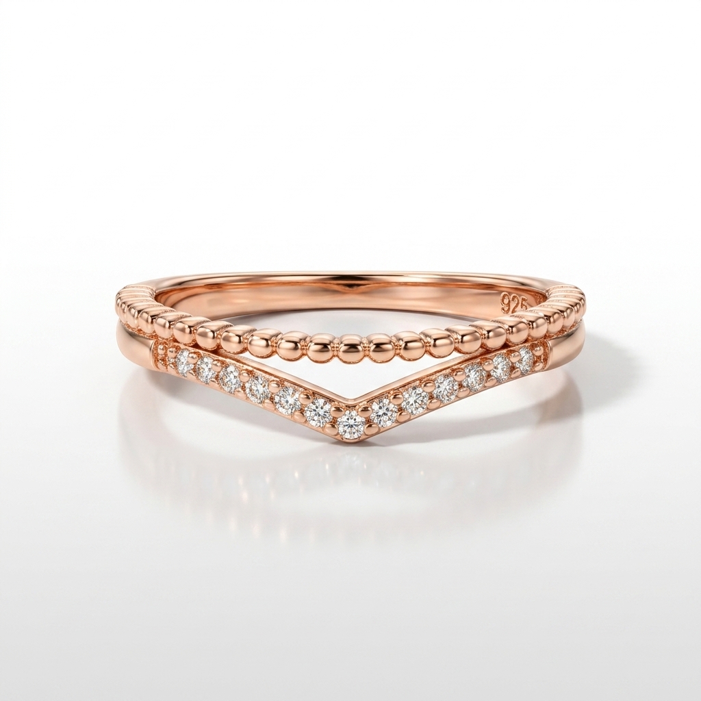 Rose Gold Chevron Ring