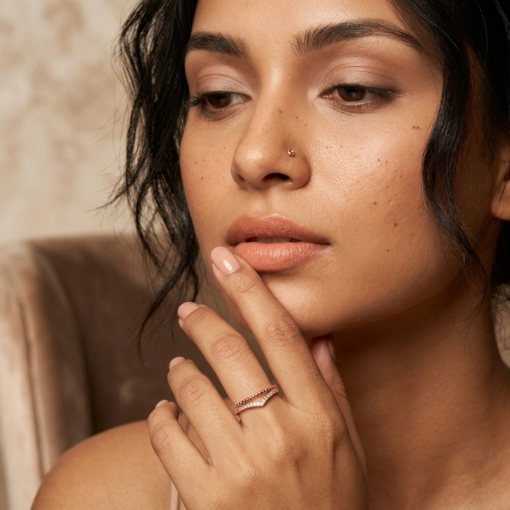 Rose Gold Chevron Ring - Image 4