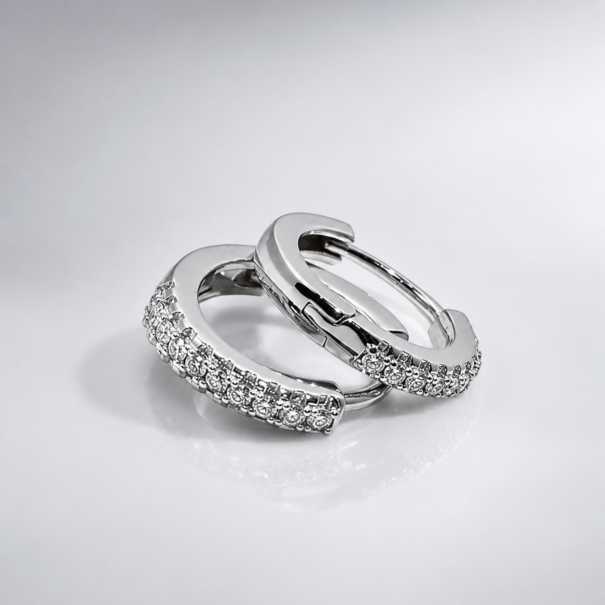 Zirconia Huggie Hoop Earrings